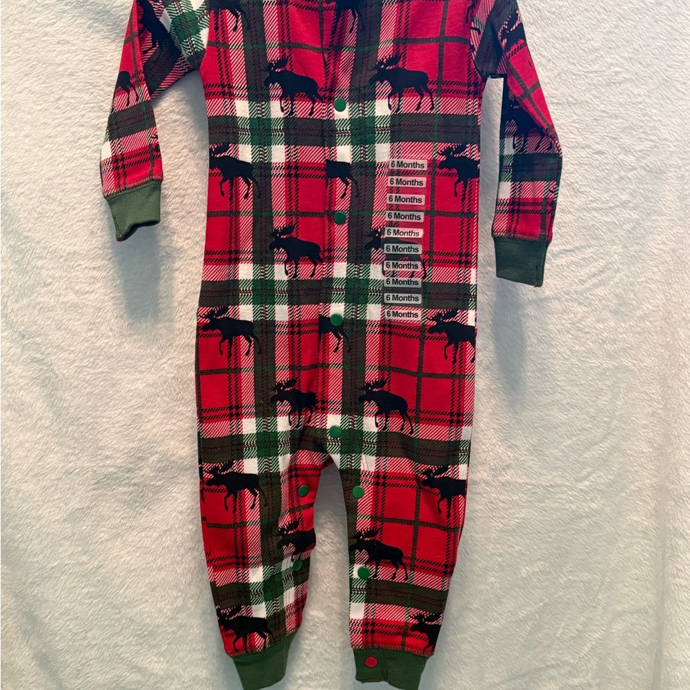 Red and Green Plaid Baby Onesie with tags
